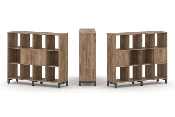 Стайл Проджект Набор стеллажа 2-х сторон., 3 яр. SN.NSD-341 Дуб Табак/Металл Антрацит 1488*400*1248 - Вид 1