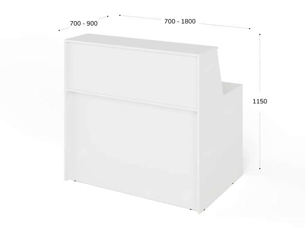 ЛАЙТ / LIGHT RLG067-14x9 Блок ресепшн 140x90x125 Белый - Вид 3