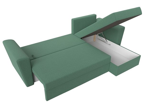 Диван угловой Амстердам Лайт правый угол Рогожка зеленый - Вид 9