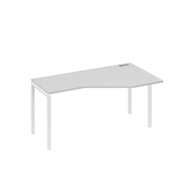 Стол эргономичный правый "Техно" на металлокаркасе DUE A4 А4 Б2 056 БП серый / металлокаркас белый - Вид 1