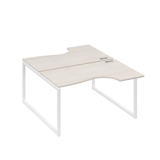 Рабочая станция каркас QUATTRO (2х140) столы Классика A4 А4 Б4 184 БП дуб / металлокаркас белый - Вид 1