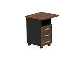 БЕРЛИН / BERLIN Тумба приставная левая 650х580х740 Орех Вармия/Черный - Фото предпросмотра