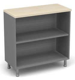 Стеллаж закрытый ДВП Берлин Береза Майнау/Серый ШО21-90 з/с ДВП - Фото предпросмотра