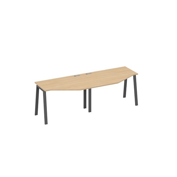 Рабочая станция столы (2х120) Техно каркас TRE A4 А4 Б3 051-2 БП натуральный дуб / металлокаркас антрацит - Вид 1