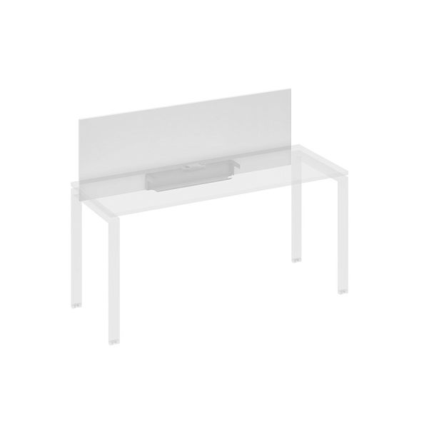 Экран настольный фронтальный для стола 160 с кабель-каналом A4 А4 Б 833 БП белый премиум / металлокаркас серый - Вид 1