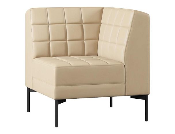 Модуль Everprof Delta угловой Металл Черный Экокожа Бежевый - Вид 1