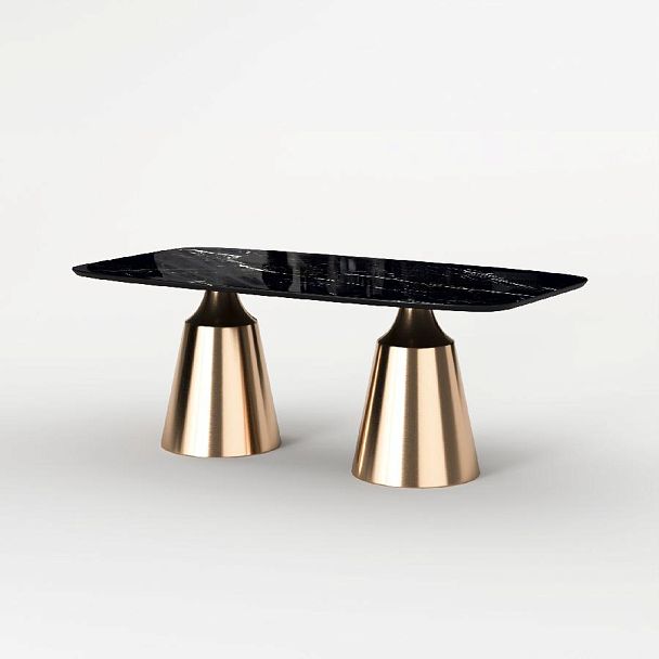 Стол овальный Lucas 200, керамика глянцевая, черная - Вид 2