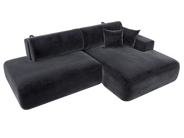 Диван угловой Лига-036 НПБ Модерн правый угол Велюр серый - Вид 5