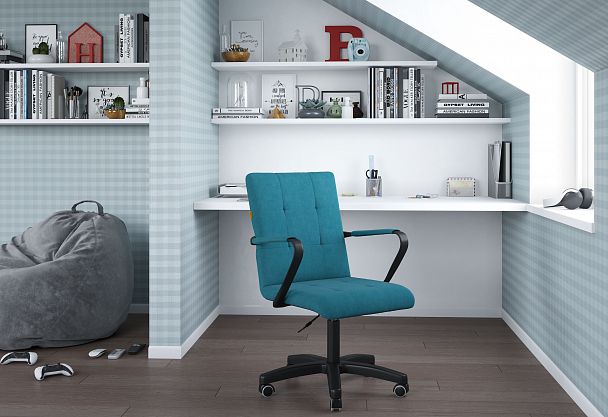 Кресло CHAIRMAN 030, крестовина пластик, ткань велюр, серый - Вид 8