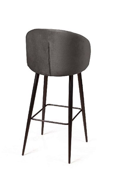 Стул барный Mont Blanc, бархат антрацит 14 / черный конус - Вид 6