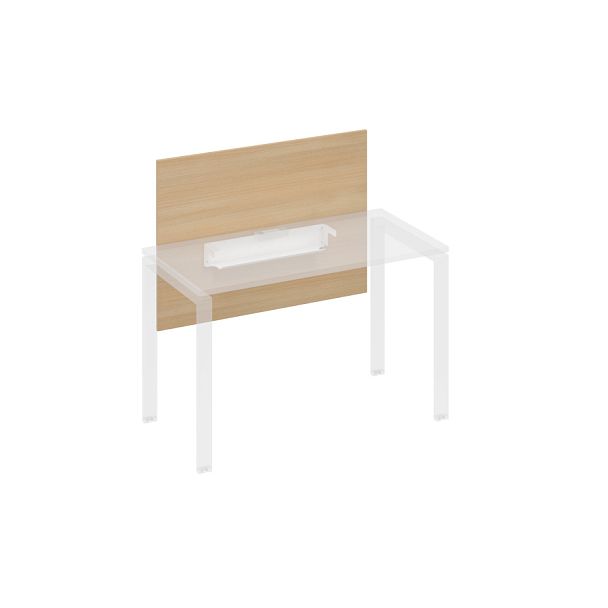 Экран настольный фронтальный большой для стола 120 с кабель-каналом A4 А4 Б 836 БП натуральный дуб / металлокаркас белый - Вид 1