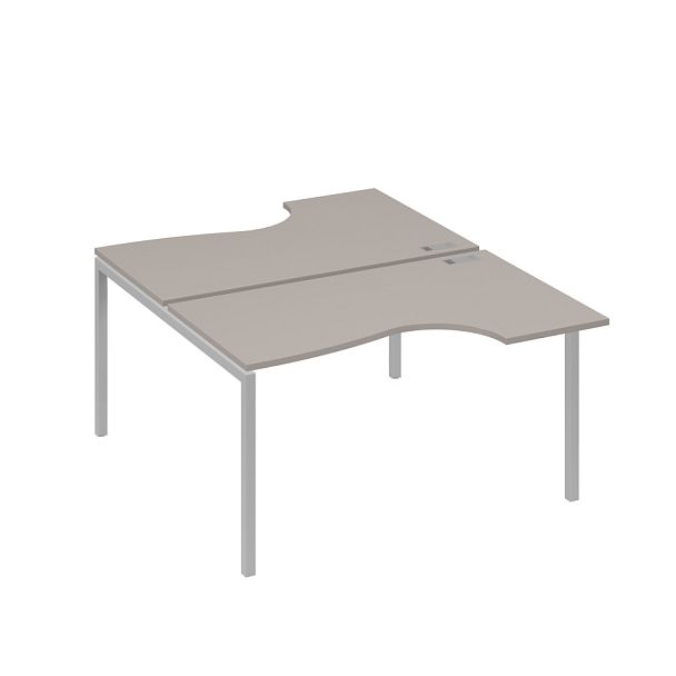 Рабочая станция металлокаркас DUE со столами (2х140) Классика A4 А4 Б2 184 БП мокко премиум / металлокаркас серый - Вид 1