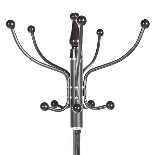 Вешалка-стойка BRABIX "CR-318", металл/мрамор, 1,8 м, на диске диаметром 36 см, 5 крючков+4 дополнительных, орех, 601743 - Вид 3