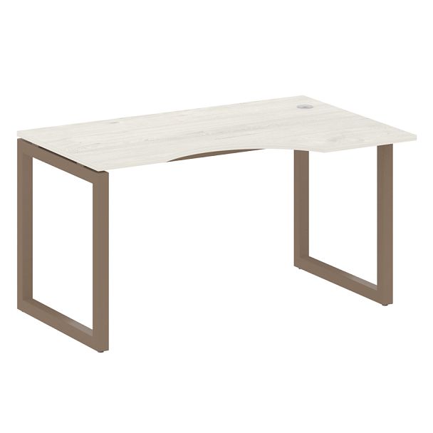 Metal System Quattro Стол криволинейный правый на О-образном м/к 50БО.СА-2 (R) Дуб наварра/Мокко металл 1400*900*750 - Вид 1