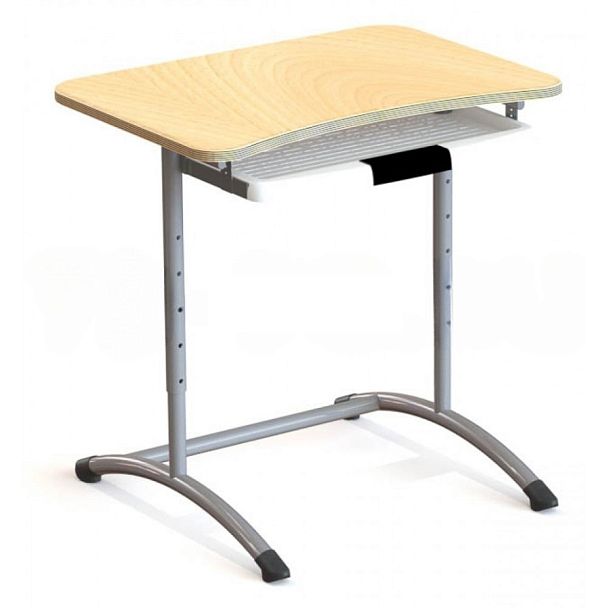 Парта одноместная ЭКСТРА (Р) с пластиковой полкой под клавиатуру (гр.2-4) - Вид 1