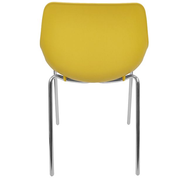 Стул Q5 (4 ножки) каркас хром, желтый, стопируемый - Вид 3