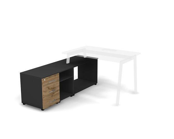 MATRIX 121T101 Тумба составная с полкой 1604х496х556 Дуб Крафт Золотой/Темно-серый - Вид 1