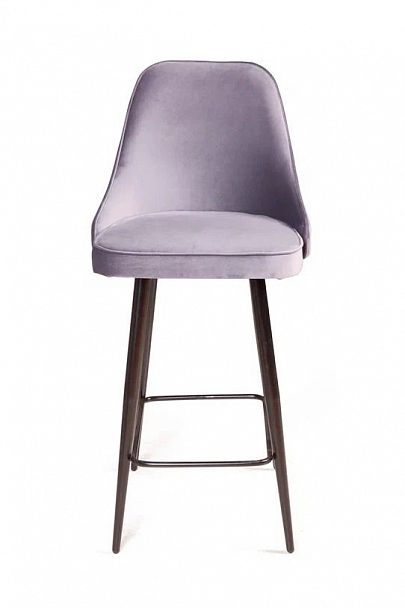 Стул полубарный Oliver, бархат светло-серый 26/ чёрный конус - Вид 2