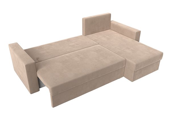 Угловой диван Траумберг Лайт правый (полностью велюр бежевый) - Вид 9