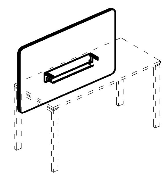 Экран настольный фронтальный тканевый для стола 140 A4 А4 Б 857 серый / металлокаркас антрацит - Вид 3