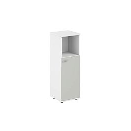 Шкаф средний с нишей 400х400х1200, 1 дв., з.ст HDF, правый / корпус: белый; фасады: серый бархат Сигма / Sigma - Фото предпросмотра