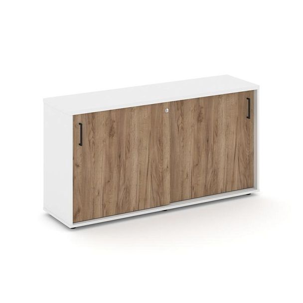 Стайл Проджект Тумба опорная/приставная SN.TOP-143 Белый/Белый/Дуб Табак/Черный Ручки 1632*400*750 - Вид 1