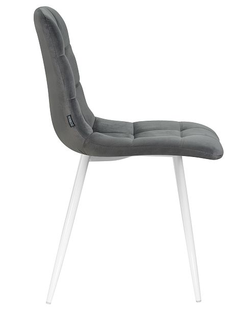 Стул обеденный DOBRIN ALEX (белые ножки, темно-серый велюр V108-91) - Вид 3