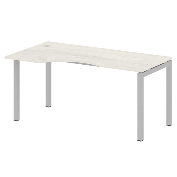 Metal System Quattro Стол криволинейный левый на П-образном м/к 50БП.СА-1 (L) Дуб наварра/Серый металл 1600*900*750 - Вид 1