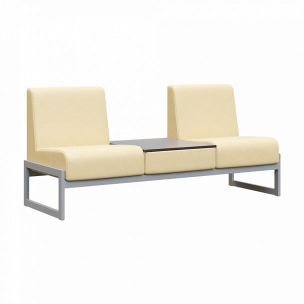 Диван двухместный со столиком универсальный "MODULE" MD.D2-ST2 Серый+бежевый - Вид 1