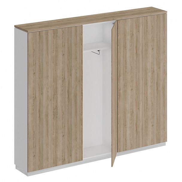 Шкаф комбинированный (закрытый - одежда узкий - закрытый) "City" СИ 316 дуб гладстоун светлый/белый премиум/дуб гладстоун светлый - Вид 1
