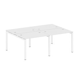 Metal System Quattro Р. ст. на 4 раб. места на П-образном м/к 50БП.СМ-4.1 Белый/Белый металл 2000*1475*750 - Фото предпросмотра