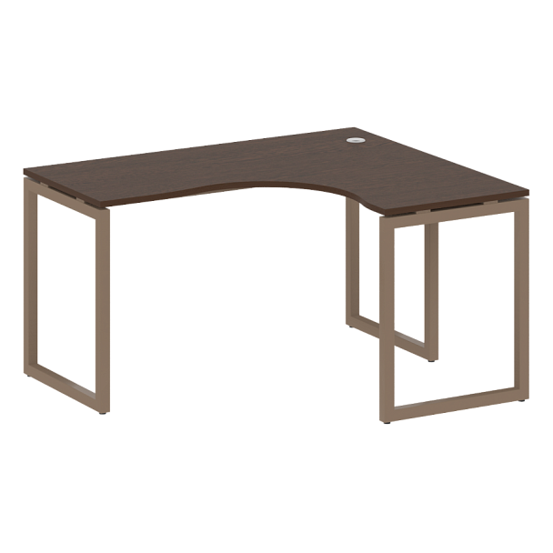 Metal System Quattro Стол криволинейный правый на О-образном м/к 40БО.СА-3 (R) Венге/Мокко металл 1400*1200*750 - Вид 1
