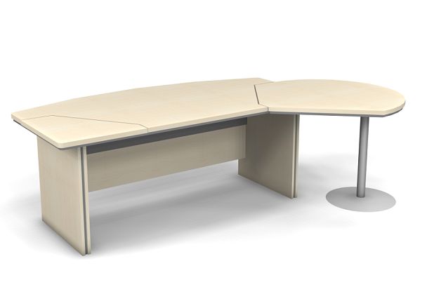 Стол руководителя с вставками и брифингом L,R 2350 Берлин Береза Майнау СРБ.В 18-150 - Вид 1