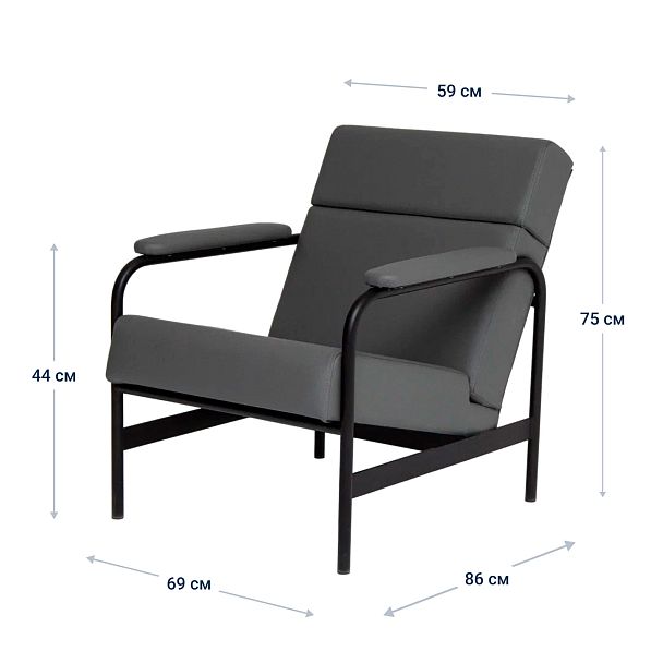 Кресло Kingston, экокожа Cayenne 1119, каркас металл RAL черный муар - Вид 8