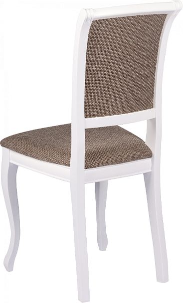 Стул деревянный с мягким сиденьем Арктос Белый/Коричневая рогожка - Вид 5