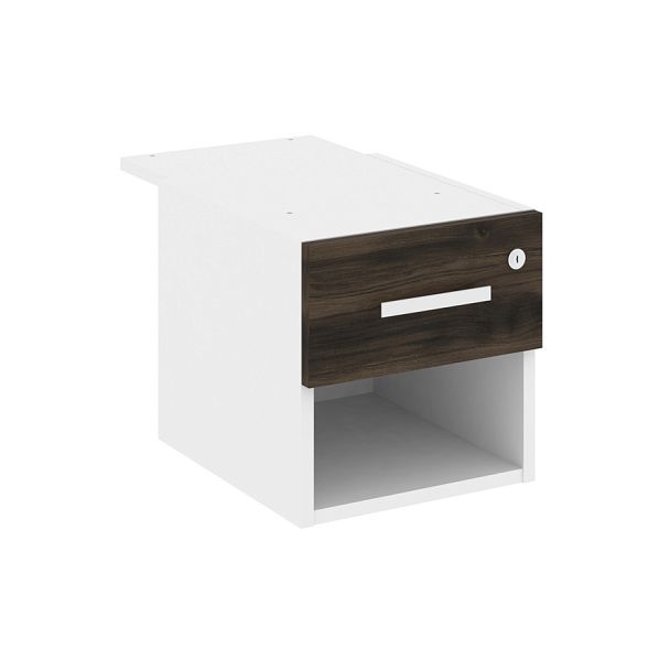 Concept Тумба с открытой нишей и 1 ящ. CN.PT-005 W Дуб Мали/Белый Бриллиант 347*573*336 - Вид 1