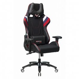 Кресло игровое Бюрократ VIKING 4 AERO RUS две подушки белый/синий/красный черный искусст.кожа/ткань "Компьютерные кресла" ТО-002159002344 черный - Фото предпросмотра