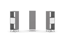 Стайл Проджект Набор стеллажа одностороннего, 3 яруса SN.NS-311 Серый Пепел/Белый/Металл Белый 387*4 - Фото предпросмотра