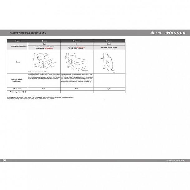 Диван "Ницца" с оттоманкой - Вид 6
