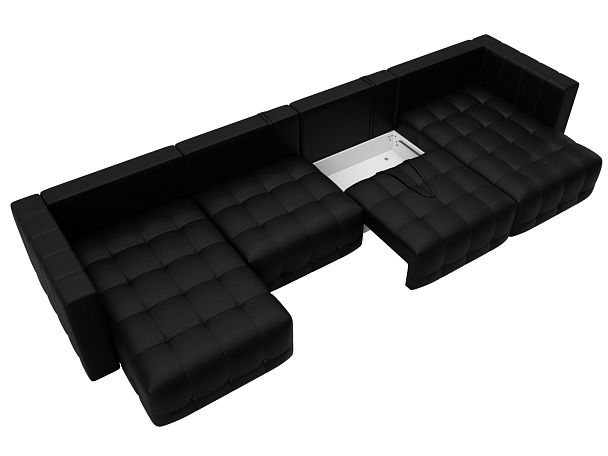 Диван П-образный Лига-052 НПБ Лонг Экокожа черный - Вид 7