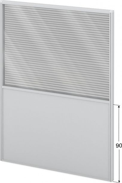 Модуль комбинированный "Мобильные офисные перегородки «Логика»" ПК-ЛГ-МДК200х150/90Ж/Д-В1-301 серый - Вид 1