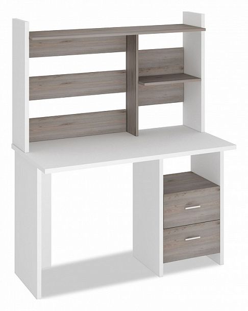 Стол компьютерный Домино Лайт СКЛ-Прям120+НКЛ-120 Белый/Нельсон - Вид 1