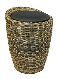 Табурет с местом для хранения LM-1100Rattan (чёрный) - Фото предпросмотра