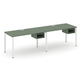 Concept Рабочая станция односторонняя с подвес. тумбами 2 места CN.ORS-102 Кобо/Металл Белый 2360*720*750 - Фото предпросмотра