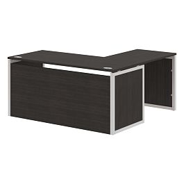 Стол угловой XQPCT 1615H Дуб Юкон Модерн/Алюминий 1600х1500х750 XTEN-QP - Фото предпросмотра