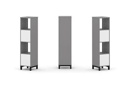 Стайл Проджект Набор стеллажа одностороннего, 4 яруса SN.NS-411 Серый Пепел/Белый/Металл Черный 387* - Фото предпросмотра