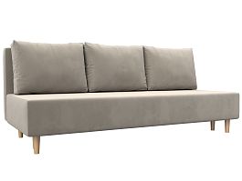 Диван прямой Лига-033 Микровельвет бежевый - Фото предпросмотра