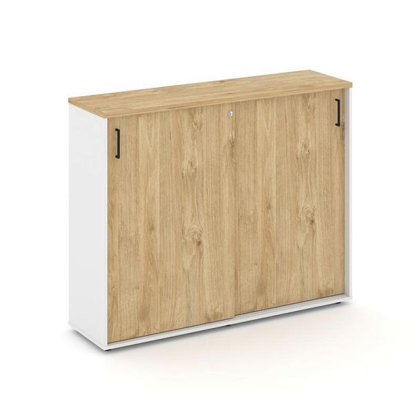 Стайл Проджект Тумба опорная/приставная SN.TOP-173 Белый/Тиквуд Светлый/Черный Ручки 1632*400*1150 - Вид 1