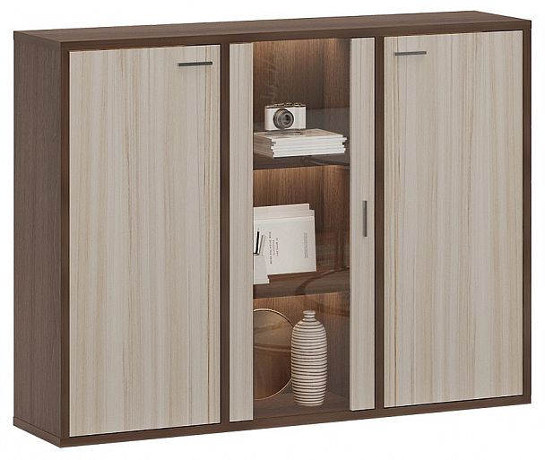 Тумба-витрина Домино СУ(ш3в1)+2ФГ+1ФС Карамель/Шамони - Вид 2