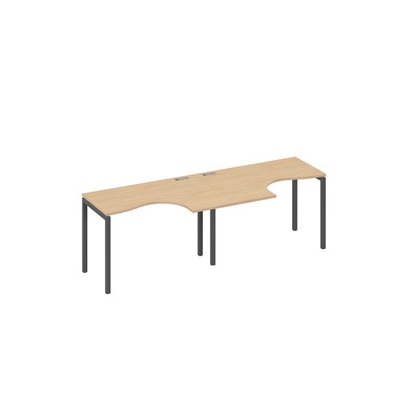 Рабочая станция столы Классика каркас DUE (2х120) A4 А4 Б2 031-2 БП натуральный дуб / металлокаркас антрацит - Вид 1